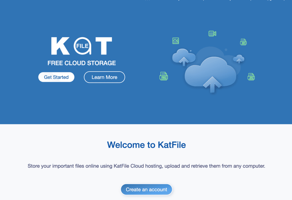 página inicial do katfile